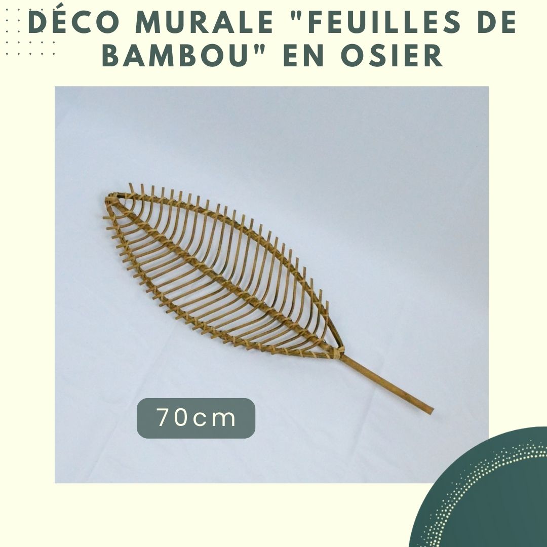 Décoration murale feuille de bambou en osier ديكور أوراق البامبو