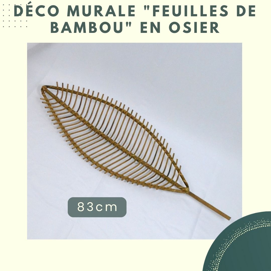 Décoration murale feuille de bambou en osier ديكور أوراق البامبو