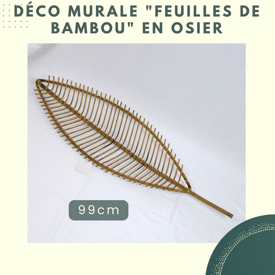 Décoration murale feuille de bambou en osier ديكور أوراق البامبو